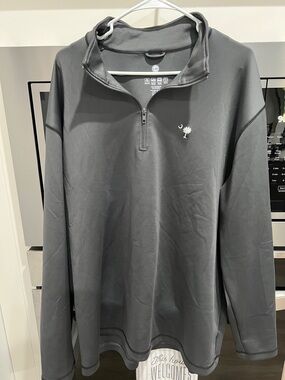 Men's Gray Quarter-Zip Pullover Sweater- Palmetto State logo